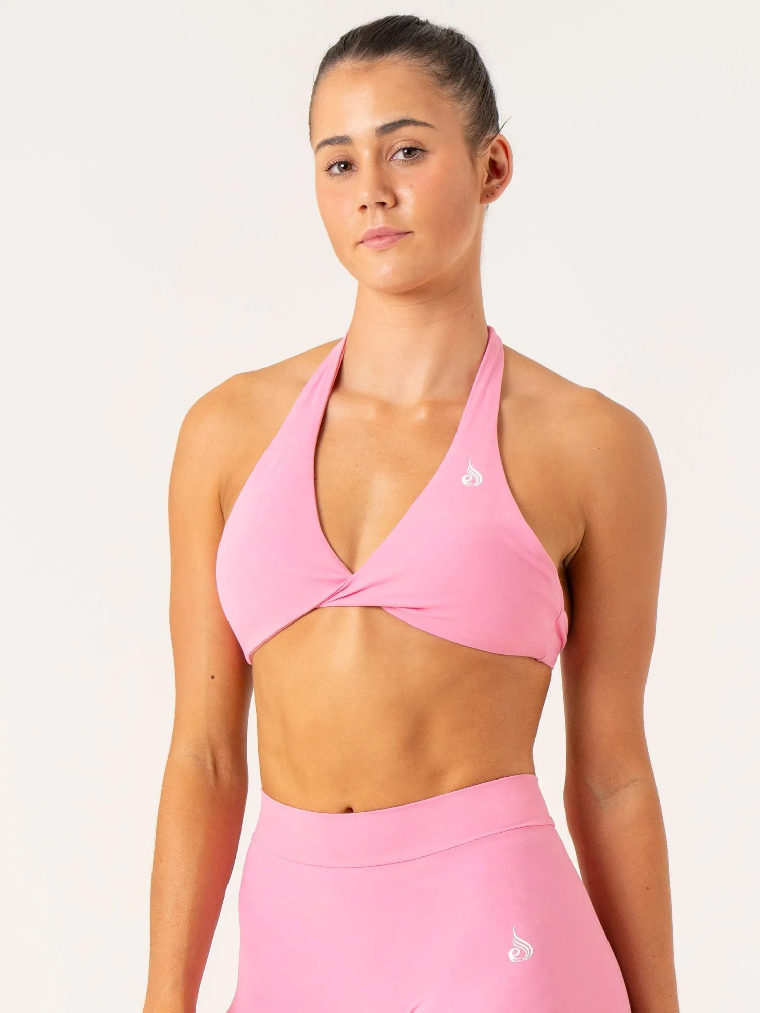 NKD Stonewash Halter Sports Bra - Pink Stonewash sold by Ryderwear product image thumbnail 4