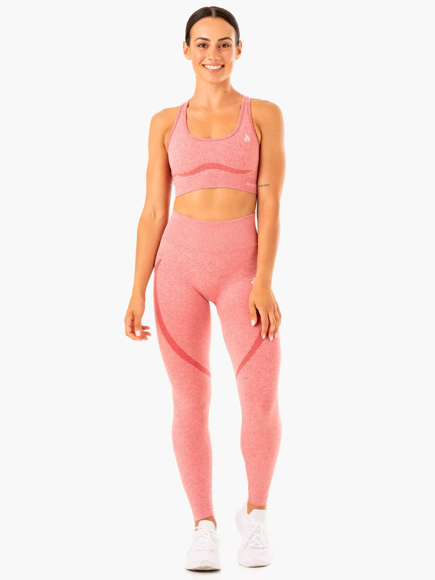 Staples Seamless Racer Back Sports Bra - Pink Marl sold by Ryderwear product image thumbnail 4