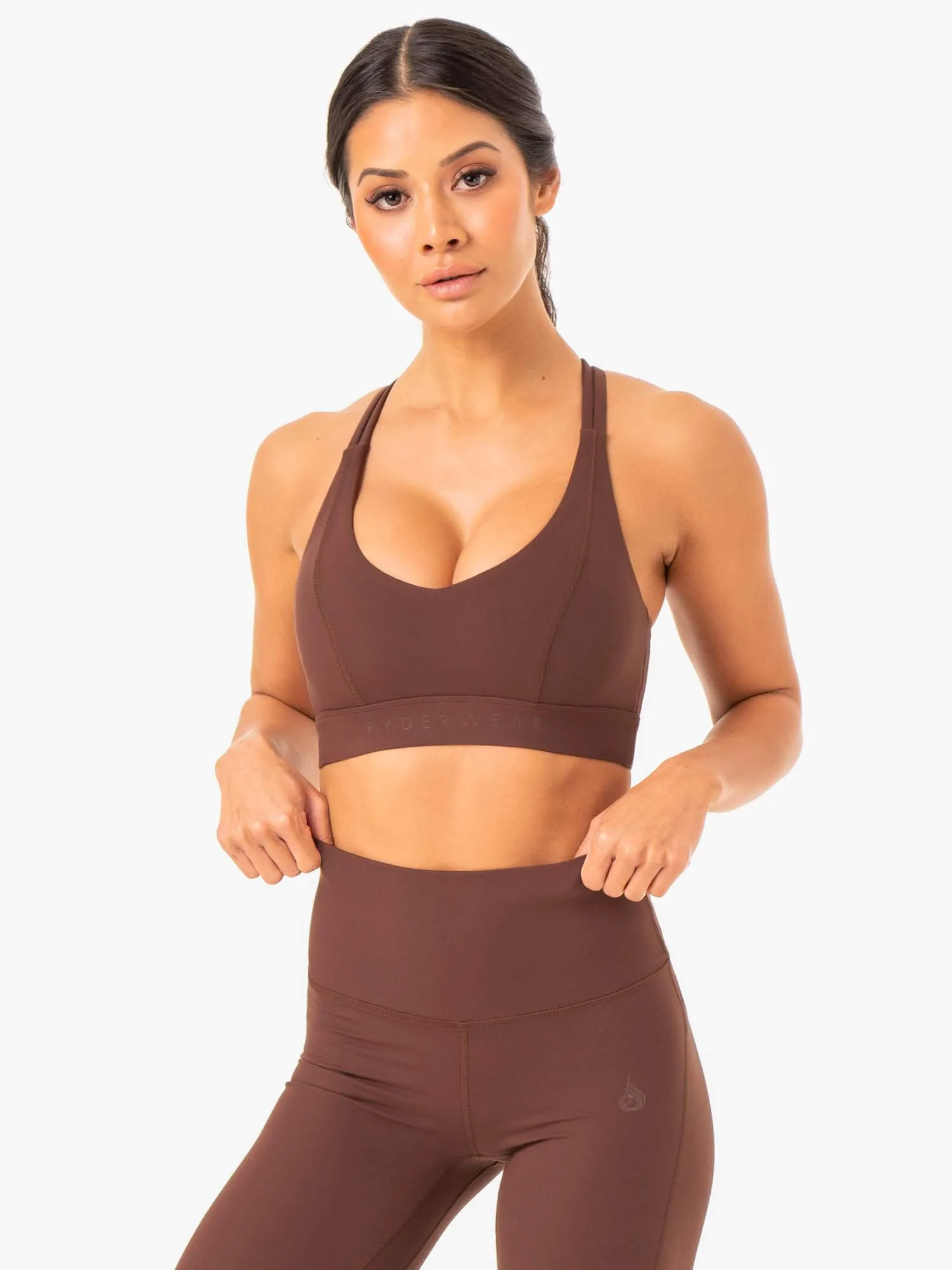 NKD Align Sports Bra - Chocolate sold by Ryderwear
