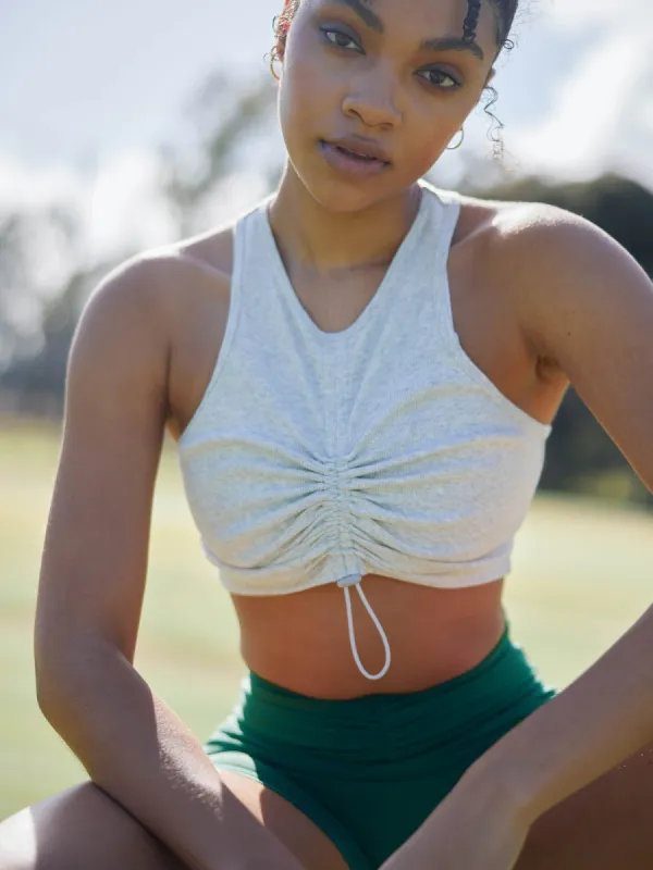 Tempo Rib Tank - Snow Grey Marl sold by Ryderwear