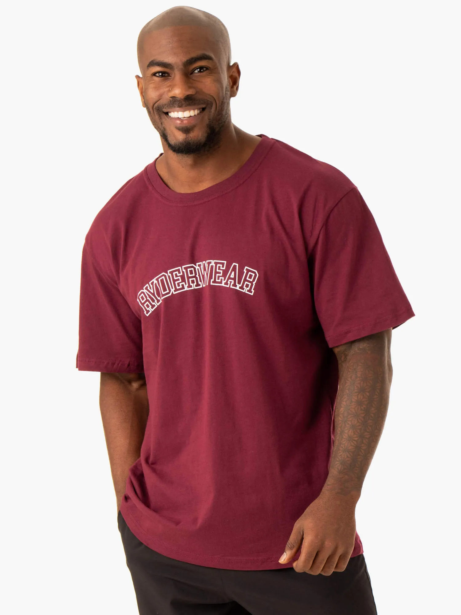 Oversized T-Shirt - Maroon sold by Ryderwear product image thumbnail 3