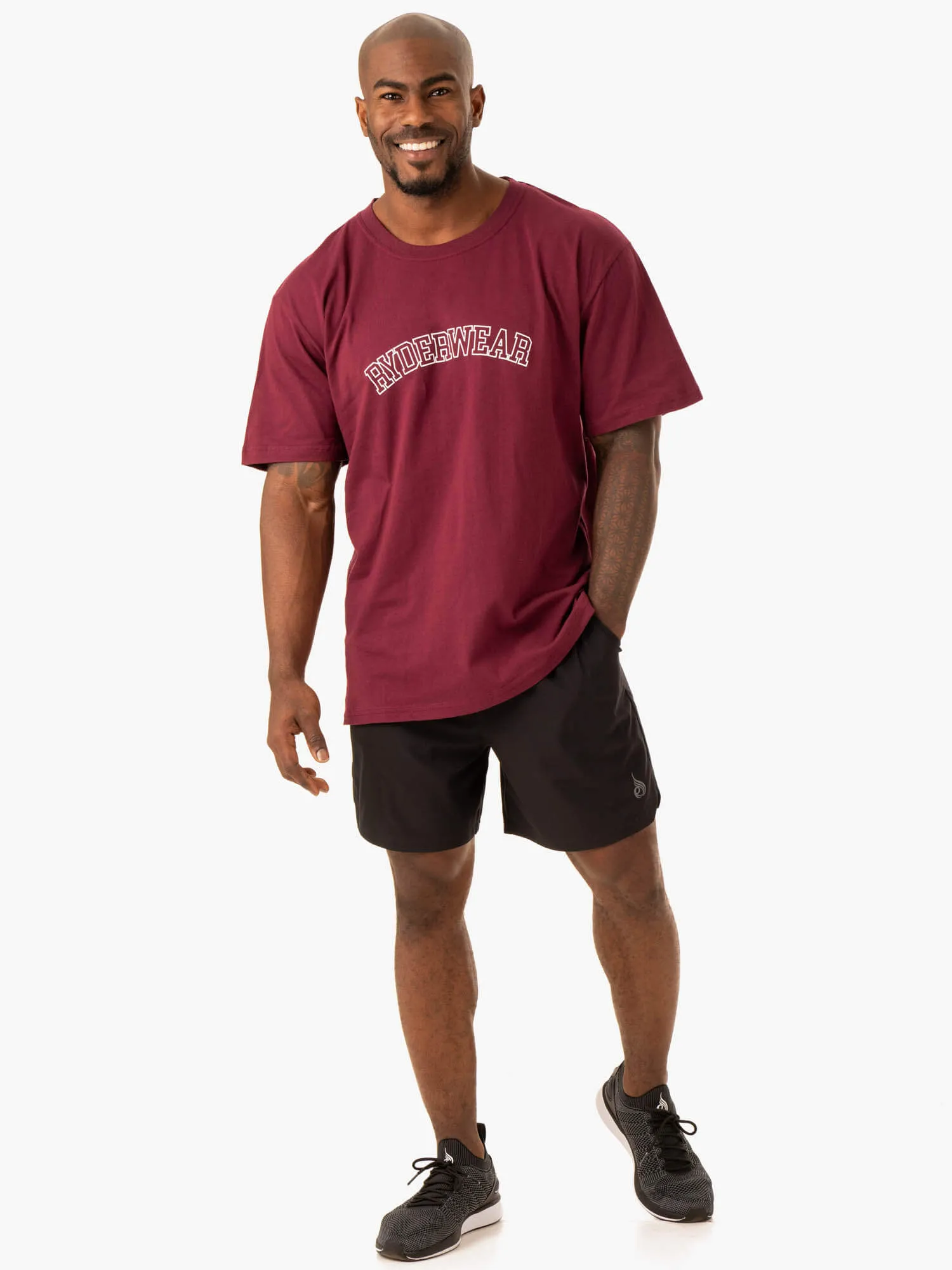 Oversized T-Shirt - Maroon sold by Ryderwear product image thumbnail 4