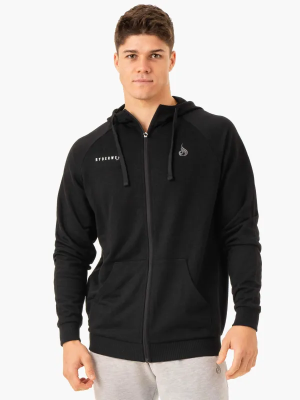 Pursuit Zip Up Hoodie - Black sold by Ryderwear