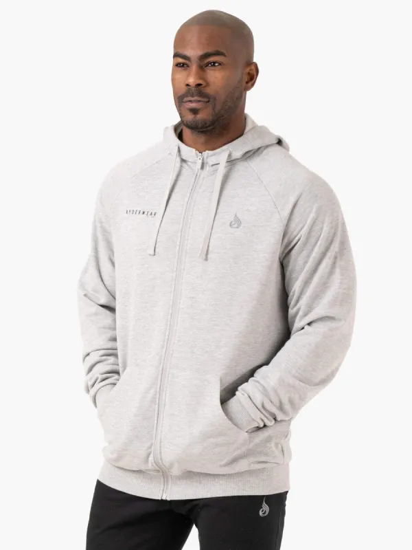 Pursuit Zip Up Hoodie - Light Grey Marl sold by Ryderwear