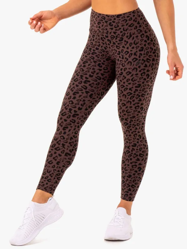 Adapt High Waisted Scrunch Leggings - Chocolate Leopard sold by Ryderwear
