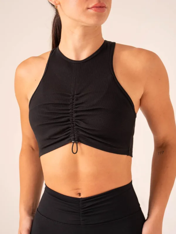 Tempo Rib Tank - Black sold by Ryderwear