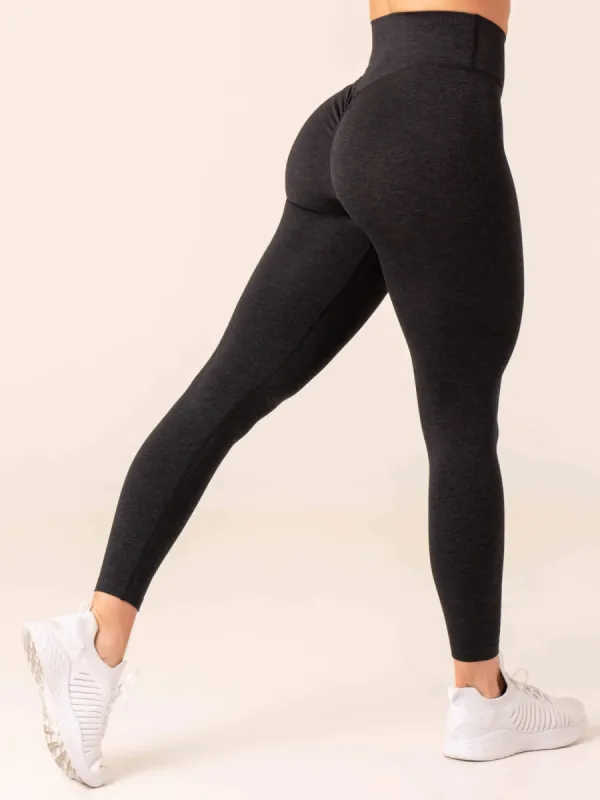 Focus Scrunch Seamless Leggings - Black Marl sold by Ryderwear