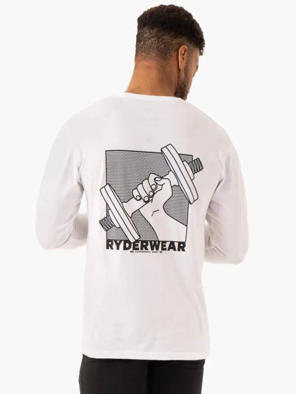 Lift Long Sleeve T-Shirt - White sold by Ryderwear