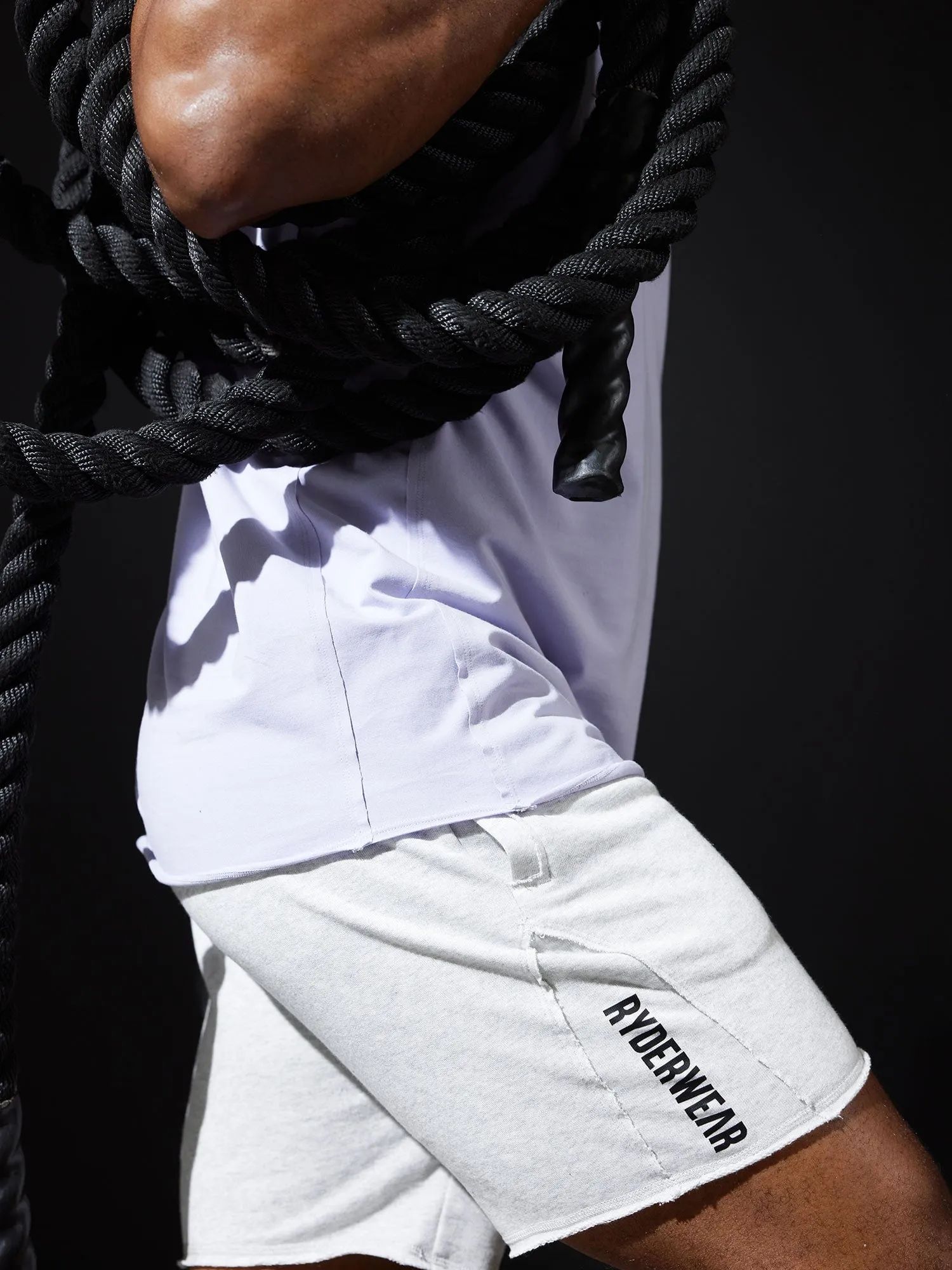 Force 6" Track Short - Chalk Grey Marl sold by Ryderwear