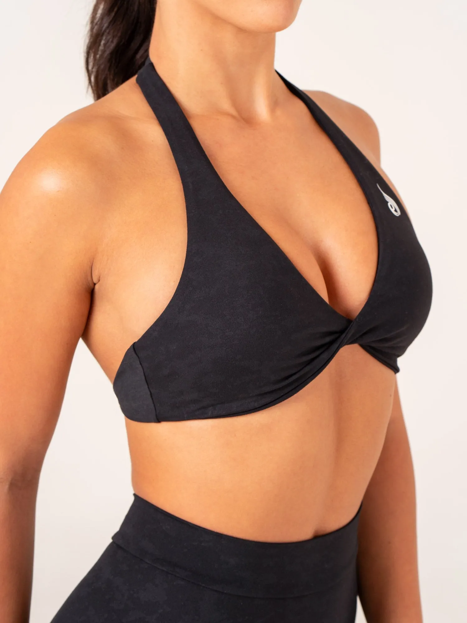 NKD Stonewash Halter Sports Bra - Black Stonewash sold by Ryderwear product image thumbnail 4