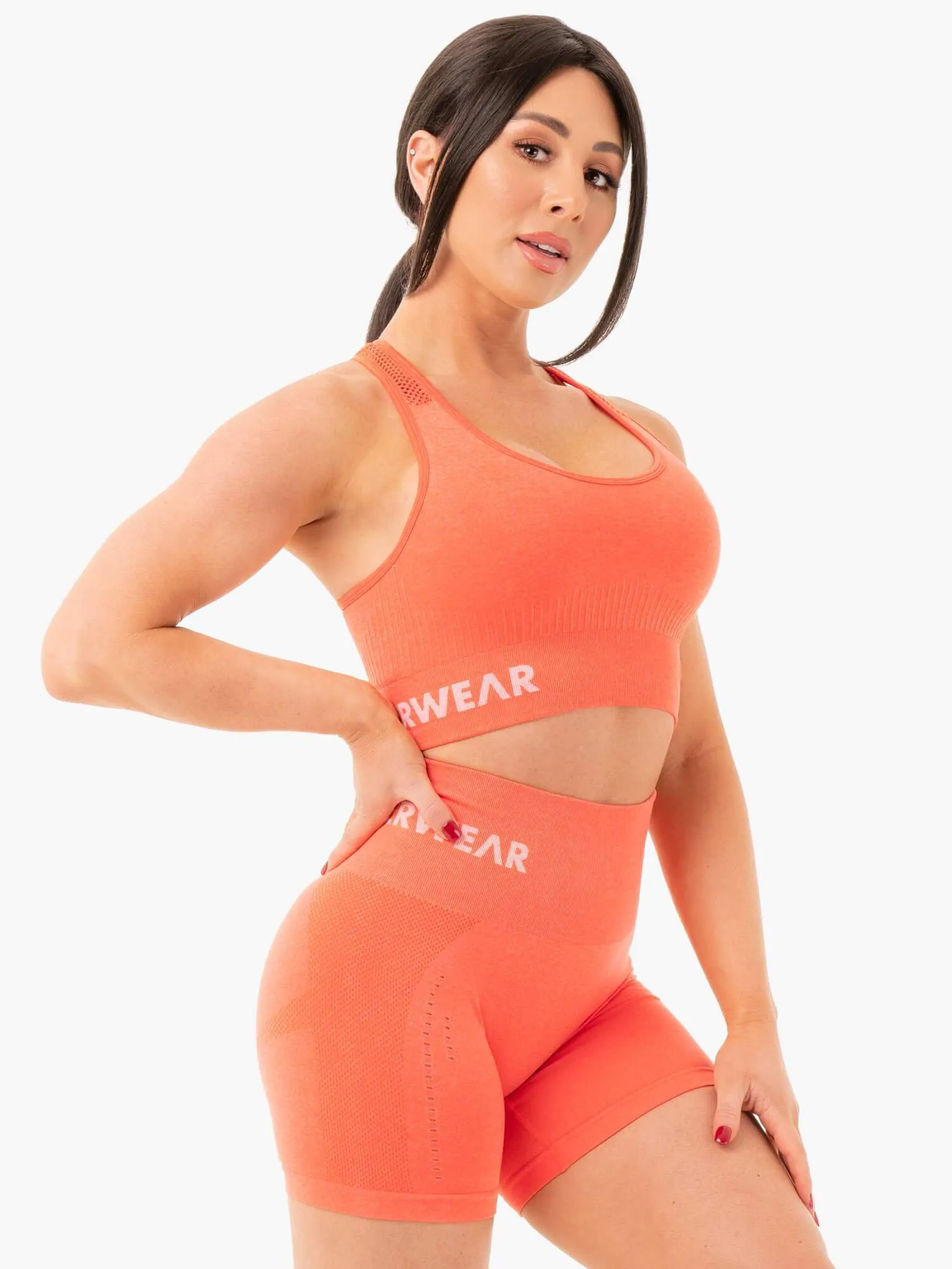 Seamless Staples Sports Bra - Orange Marl sold by Ryderwear product image thumbnail 4