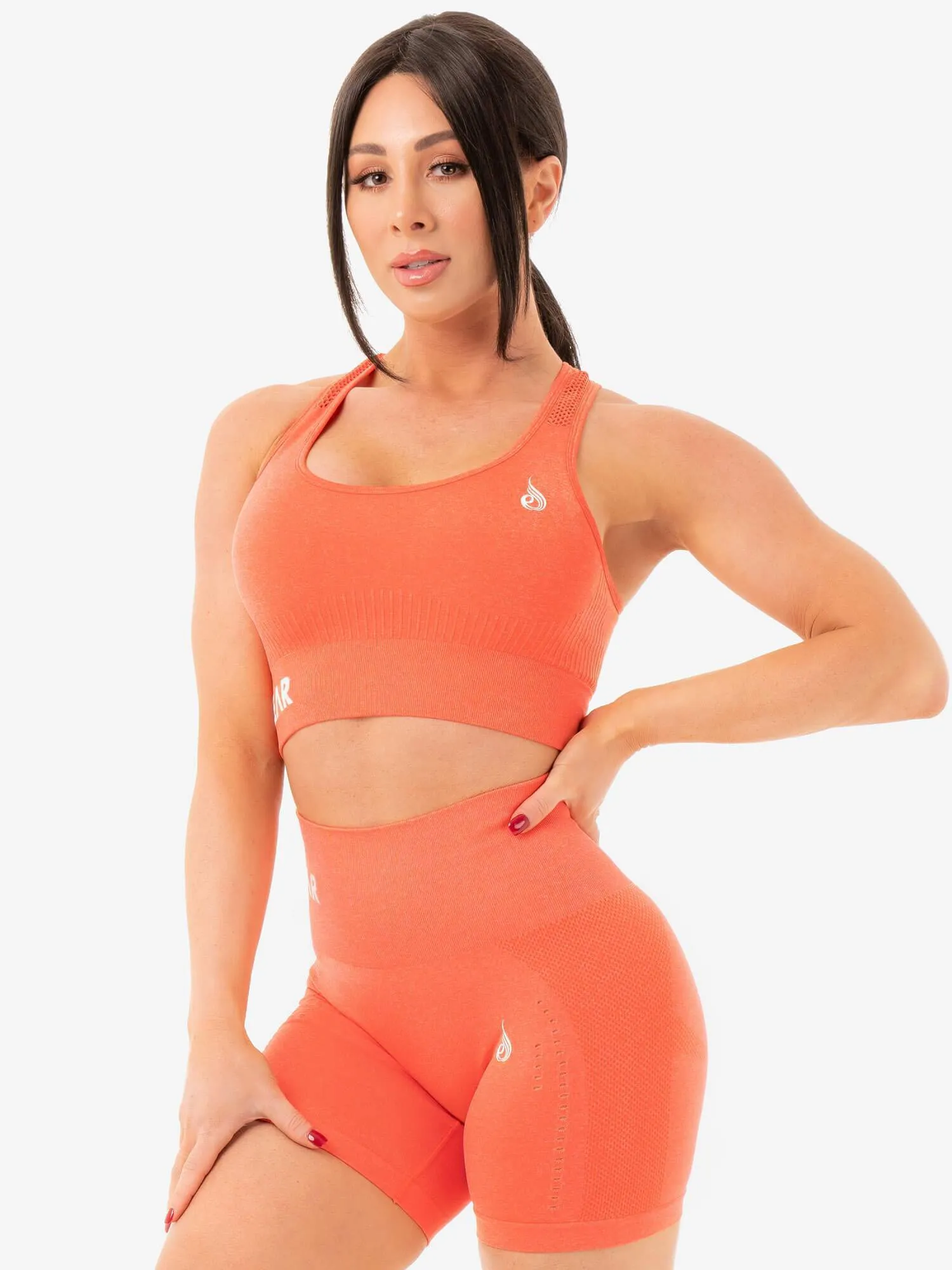 Seamless Staples Sports Bra - Orange Marl sold by Ryderwear