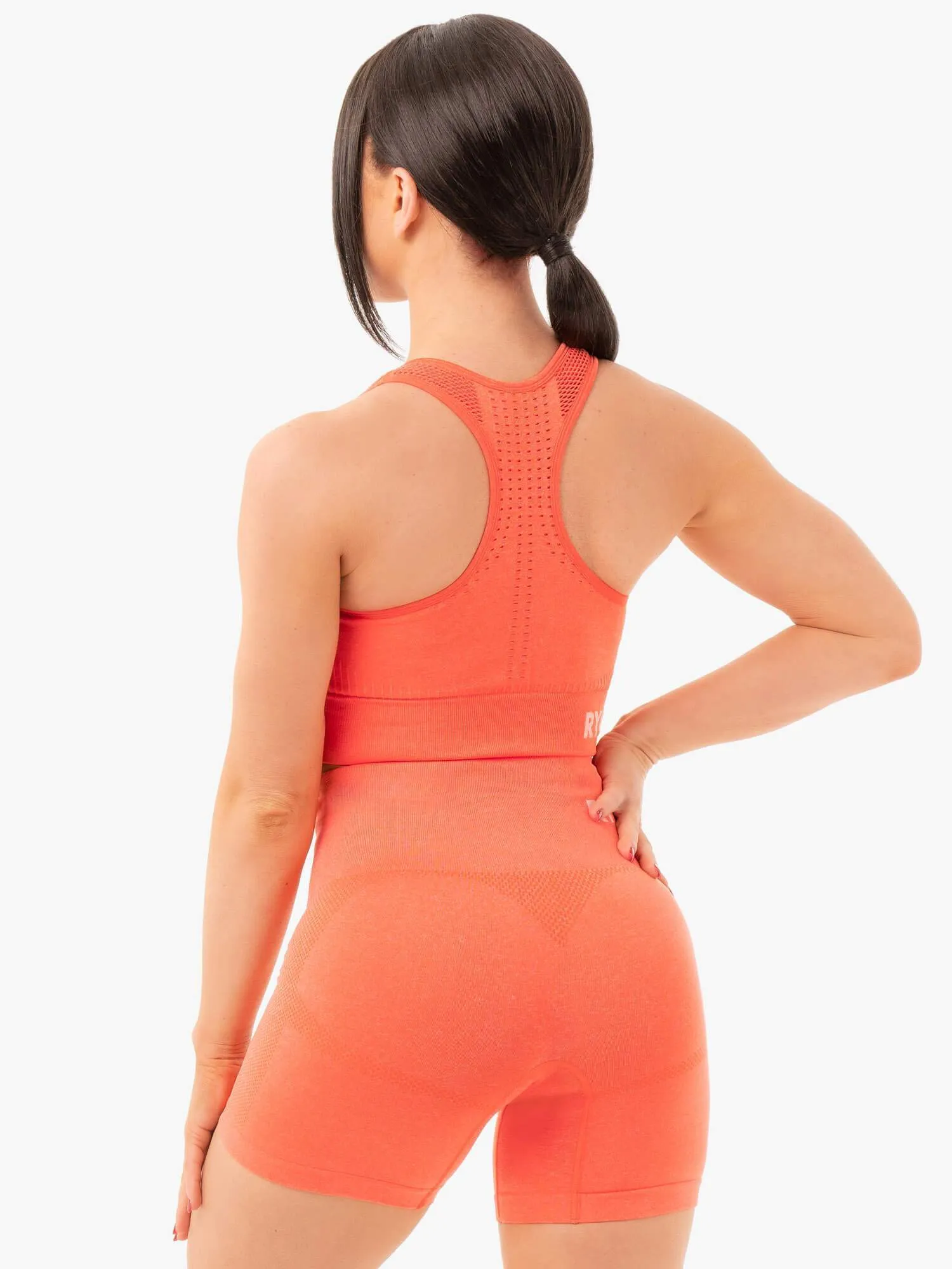 Seamless Staples Sports Bra - Orange Marl sold by Ryderwear product image thumbnail 2