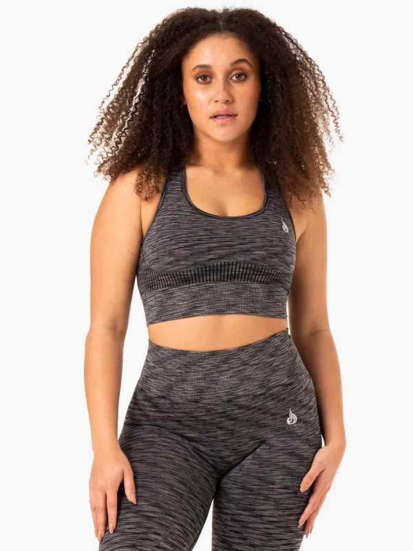 Evolve Seamless Longline Sports Bra - Black sold by Ryderwear