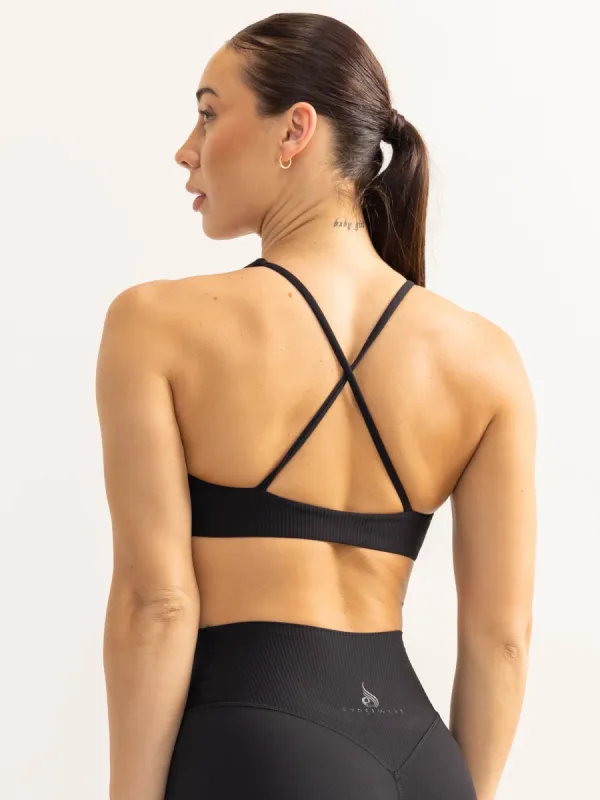 Activate Scoop Neck Sports Bra - Black sold by Ryderwear