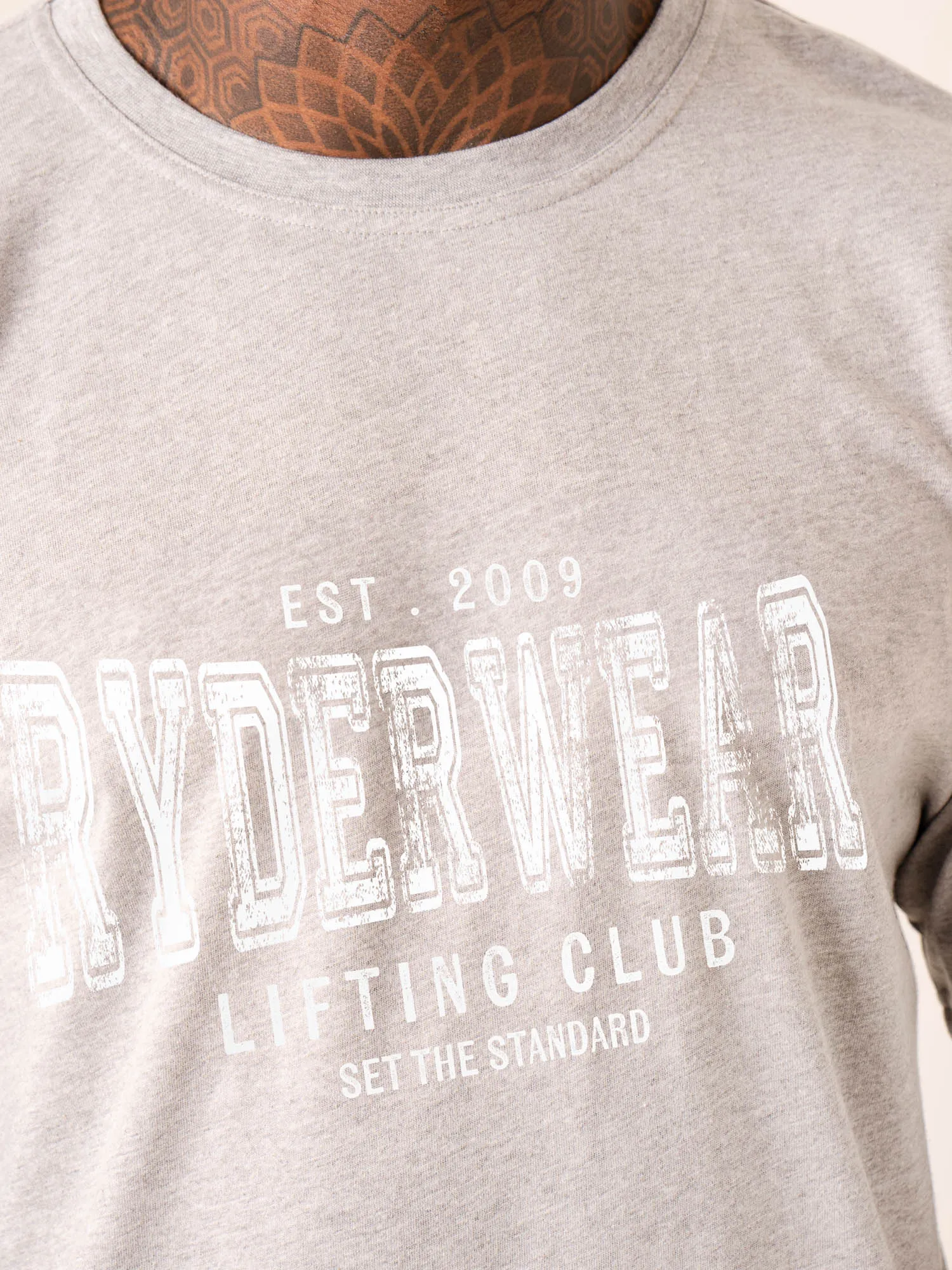 Grit Oversized T-Shirt - Snow Marl/White sold by Ryderwear product image thumbnail 3