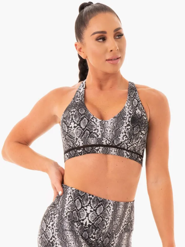 NEM X RW Sports Bra - White Snake made by Ryderwear