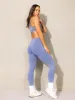 Stonewash Scrunch Seamless Leggings - Denim Blue Stonewash sold by Ryderwear