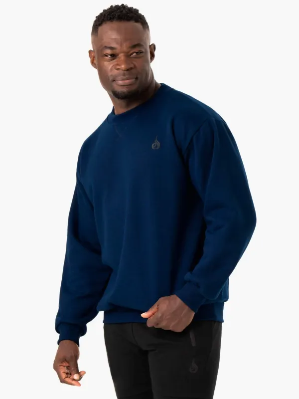 Reset Fleece Crew Neck - Blue sold by Ryderwear