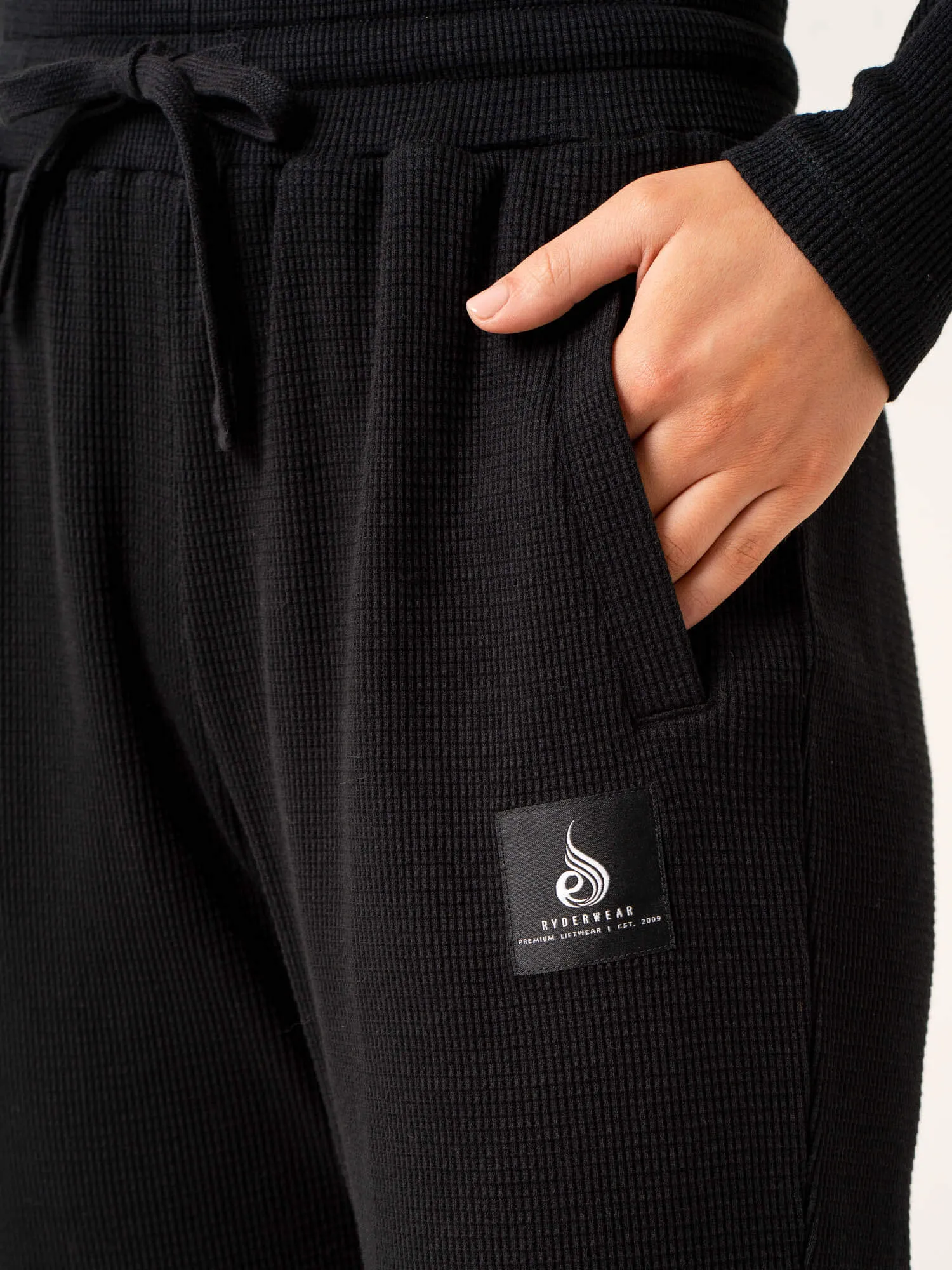 Women's Waffle Lounge Pants - Black sold by Ryderwear product image thumbnail 2