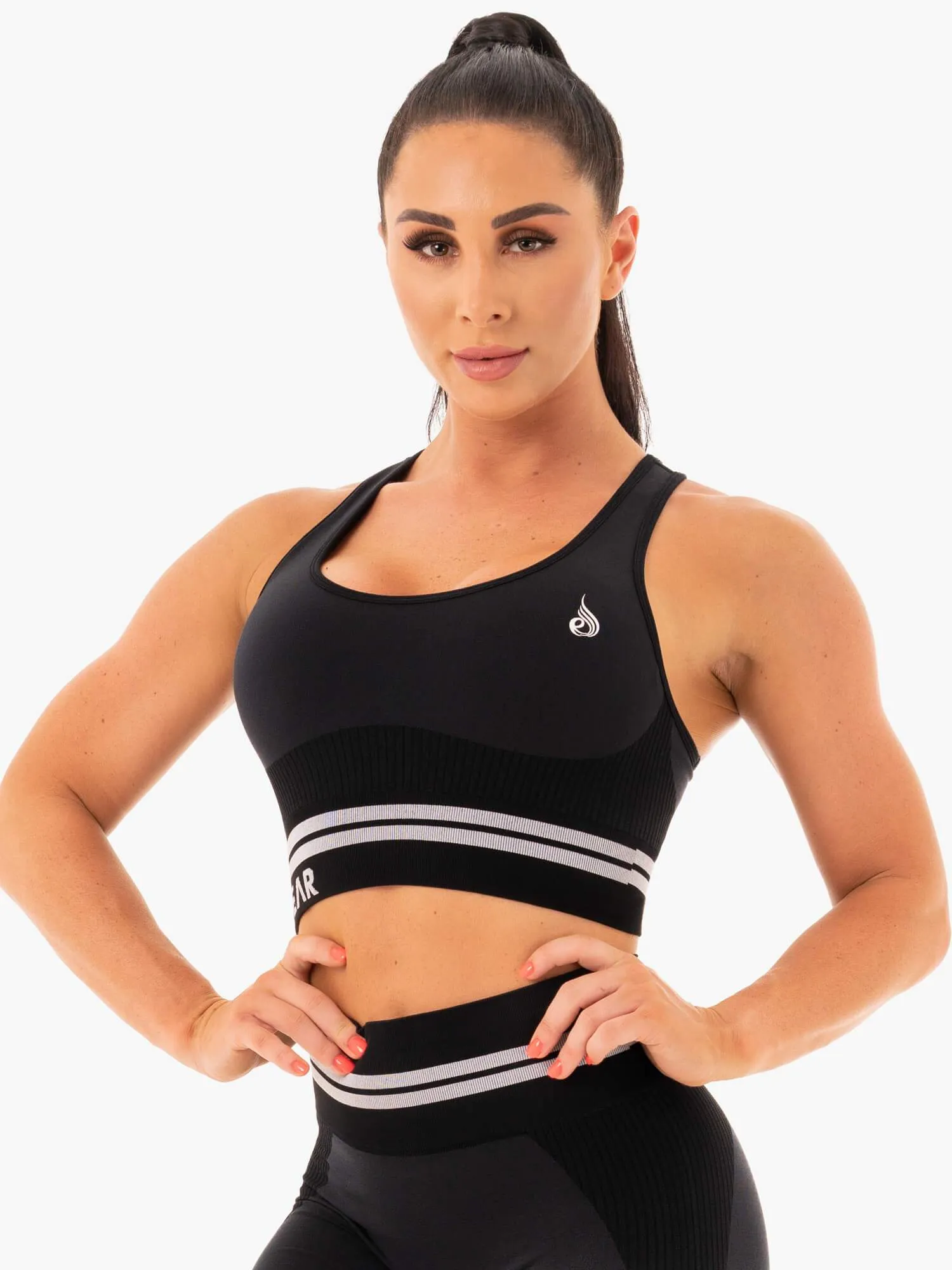 Freestyle Seamless Longline Sports Bra - Black sold by Ryderwear product image thumbnail 3