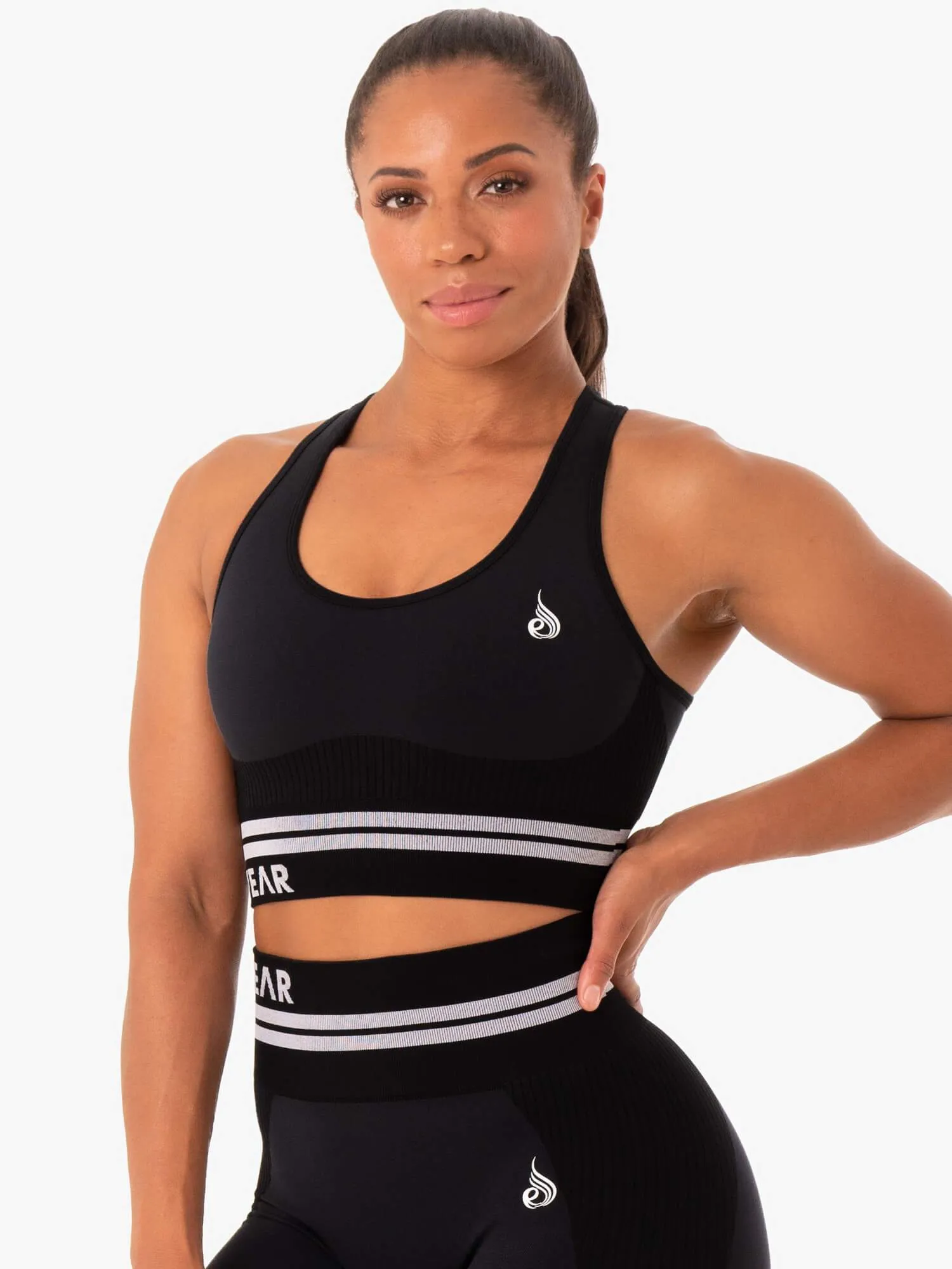 Freestyle Seamless Longline Sports Bra - Black sold by Ryderwear product image thumbnail 4