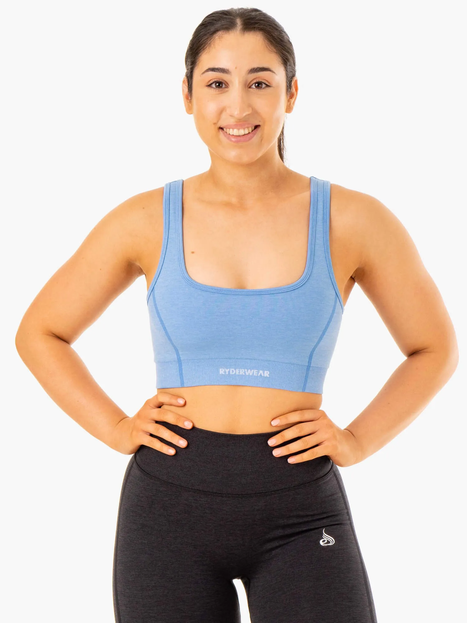 Enhance Seamless Sports Bra - Blue sold by Ryderwear