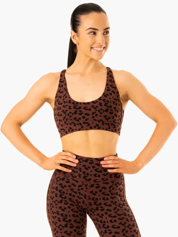 Evolution Sports Bra - Chocolate Leopard made by Ryderwear
