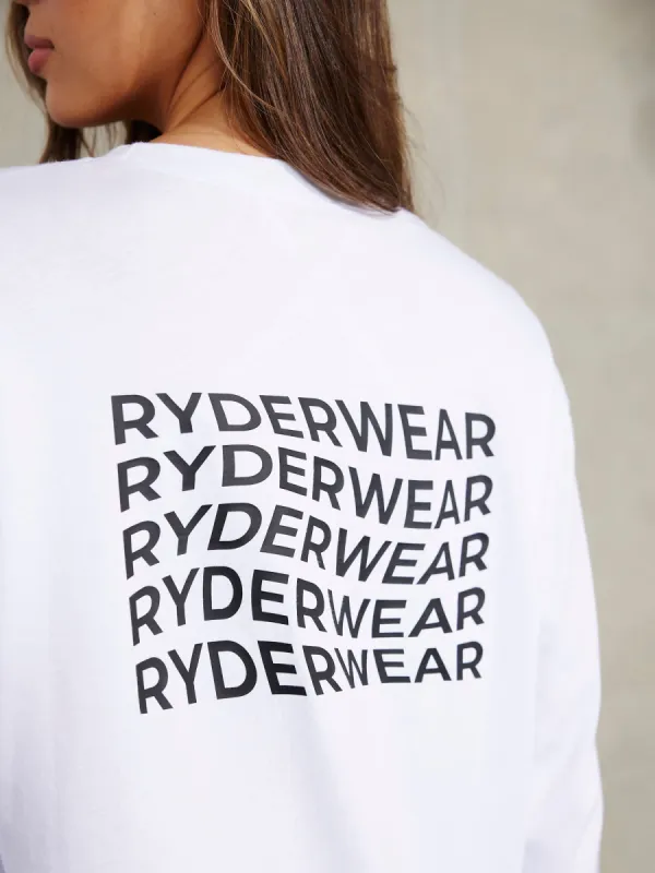 Embody Oversized Long Sleeve T-Shirt - White sold by Ryderwear