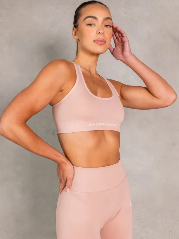 NRG Seamless Scoop Neck Sports Bra - Biscotti sold by Ryderwear
