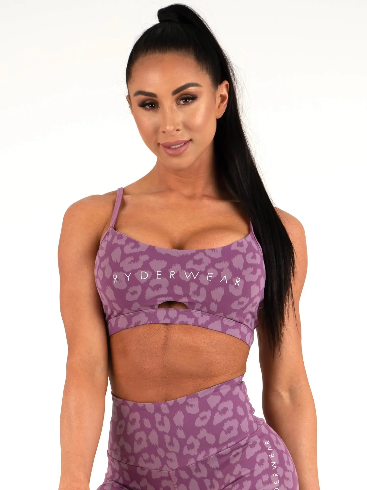 Animal Sports Bra - Leopard Purple sold by Ryderwear