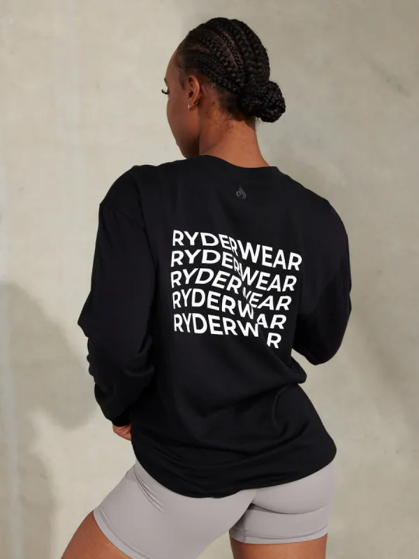 Embody Oversized Long Sleeve T-Shirt - Black sold by Ryderwear