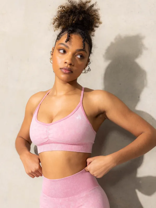 Stonewash Seamless Sports Bra - Pink Stonewash sold by Ryderwear