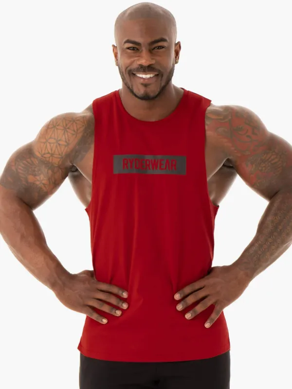 Base Baller Tank - Red sold by Ryderwear