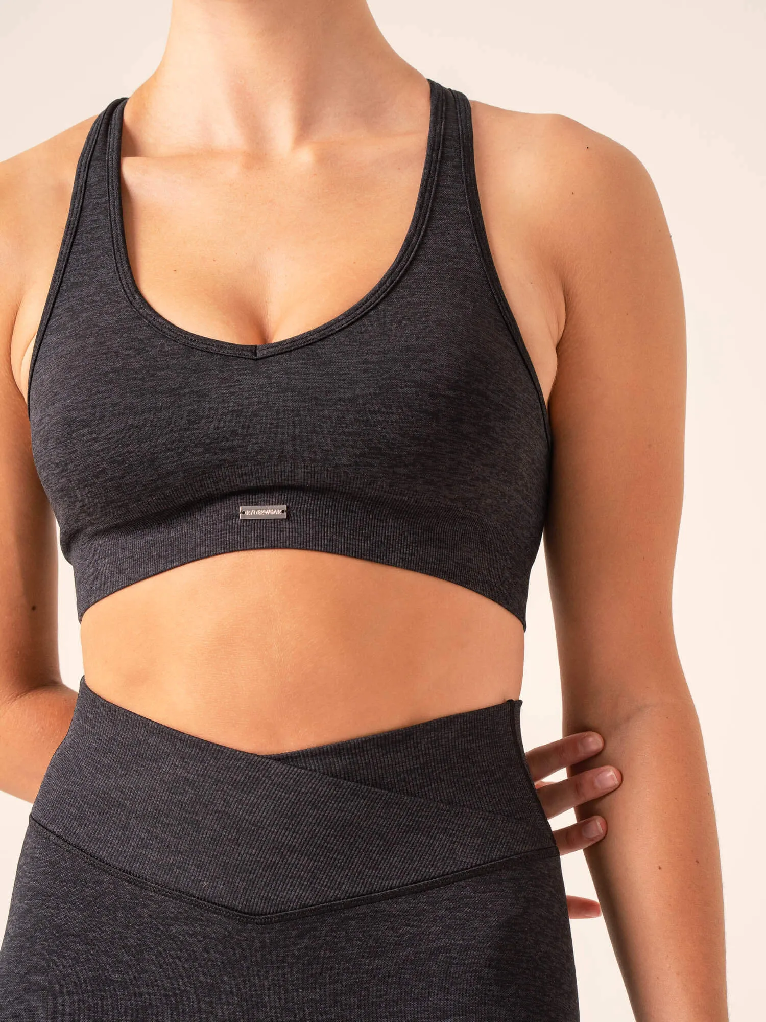 Focus Seamless Sports Bra - Black Marl sold by Ryderwear product image thumbnail 5
