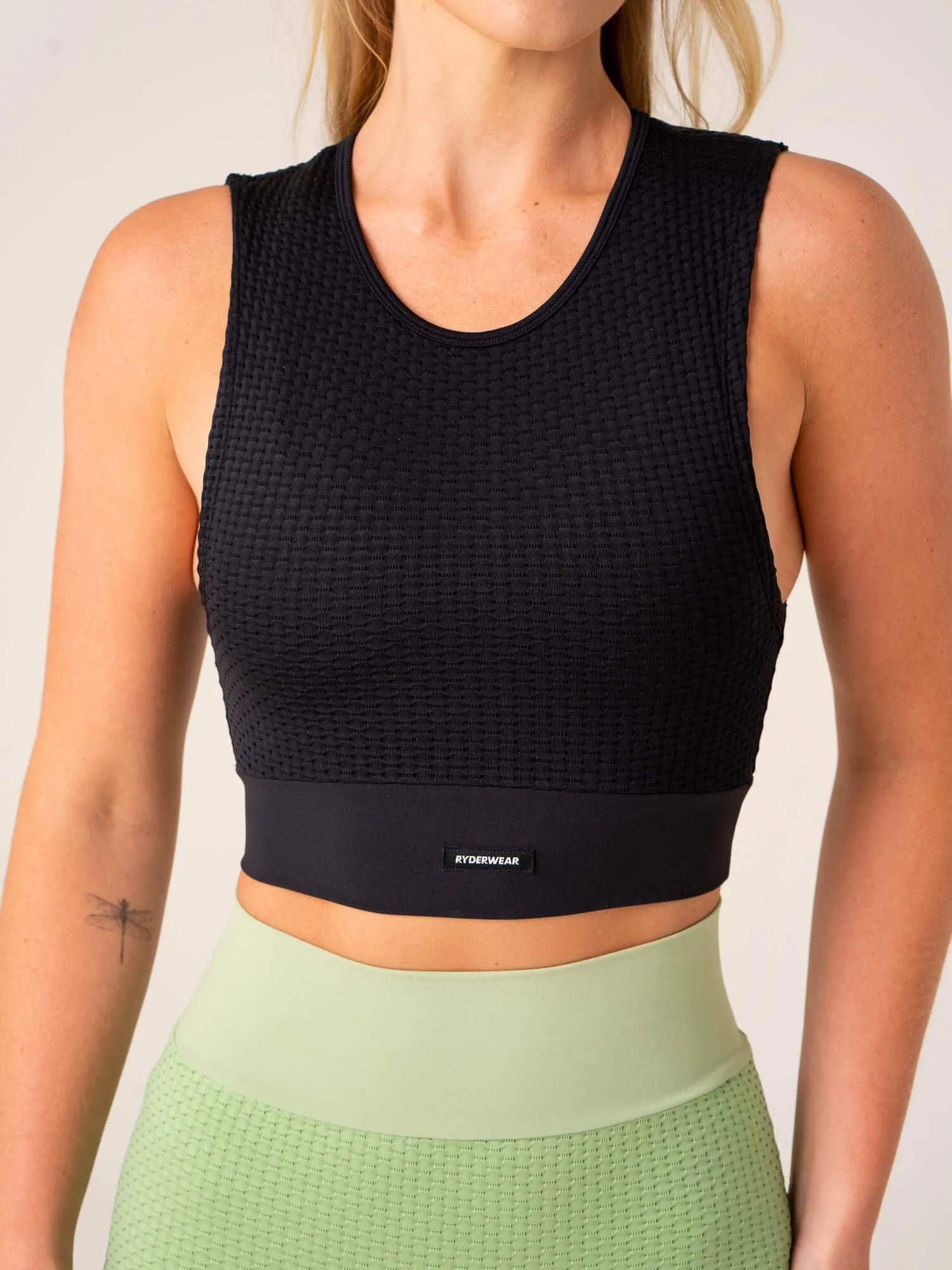 Honeycomb Seamless Tank - Black sold by Ryderwear product image thumbnail 3