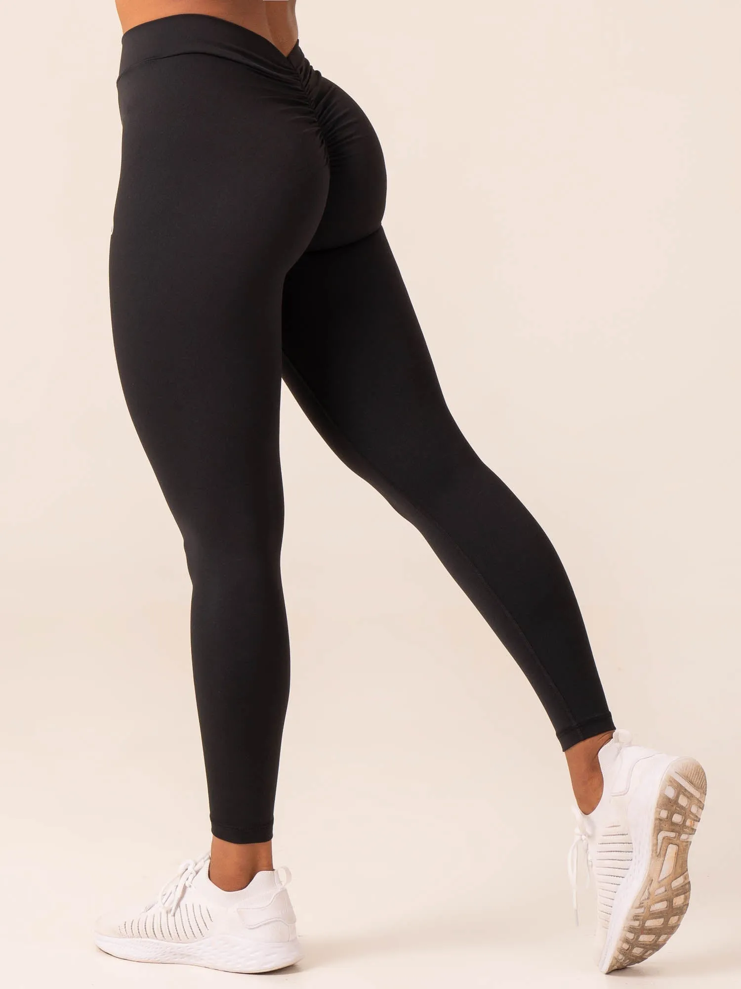 NKD V Scrunch Leggings - Black sold by Ryderwear