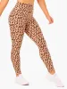 Hybrid Full Length Leggings - Tan Leopard sold by Ryderwear
