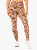 Hybrid Full Length Leggings - Tan Leopard sold by Ryderwear
