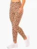 Hybrid Full Length Leggings - Tan Leopard sold by Ryderwear