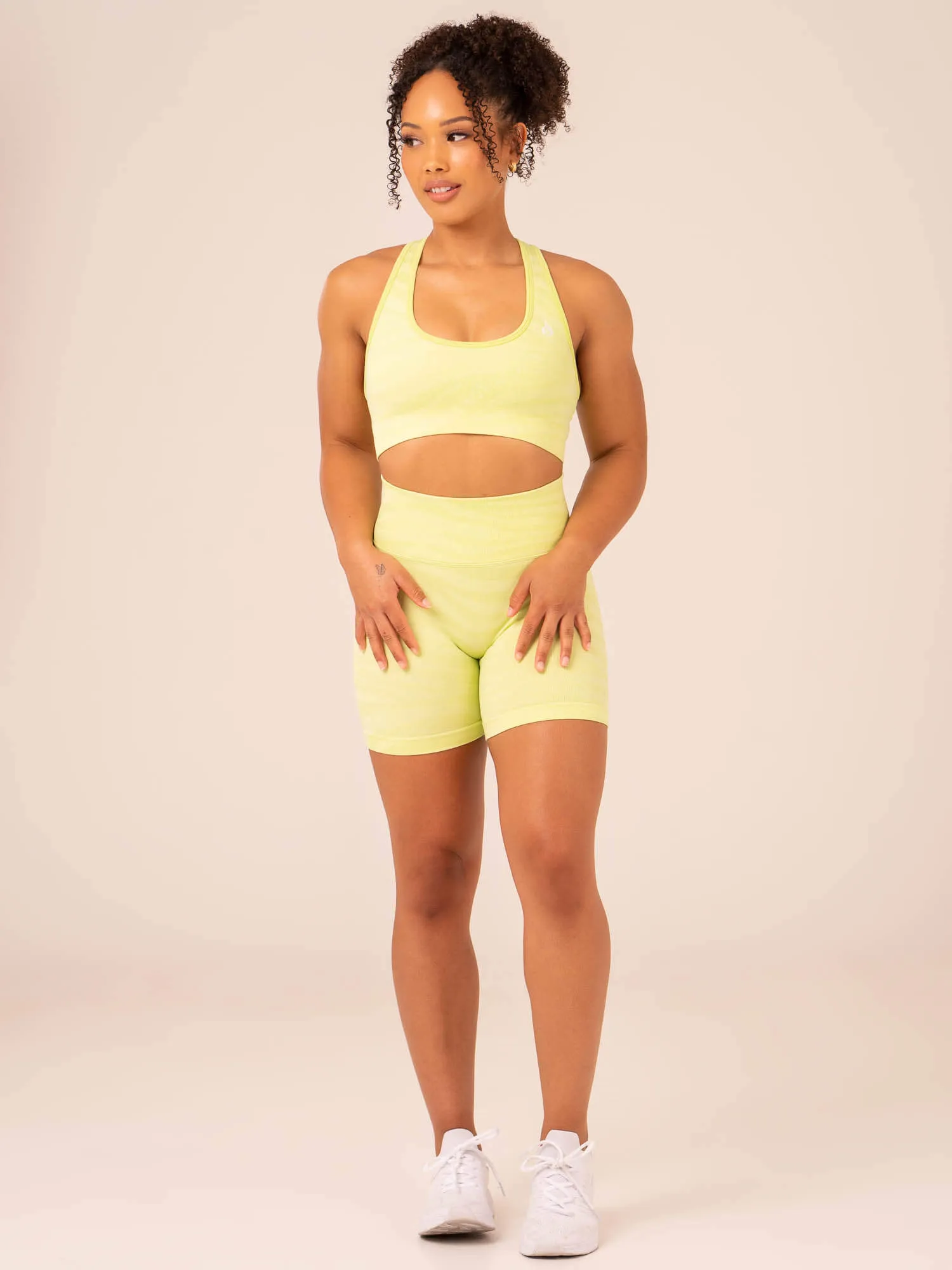Zebra Seamless Sports Bra - Lime Zebra sold by Ryderwear product image thumbnail 5