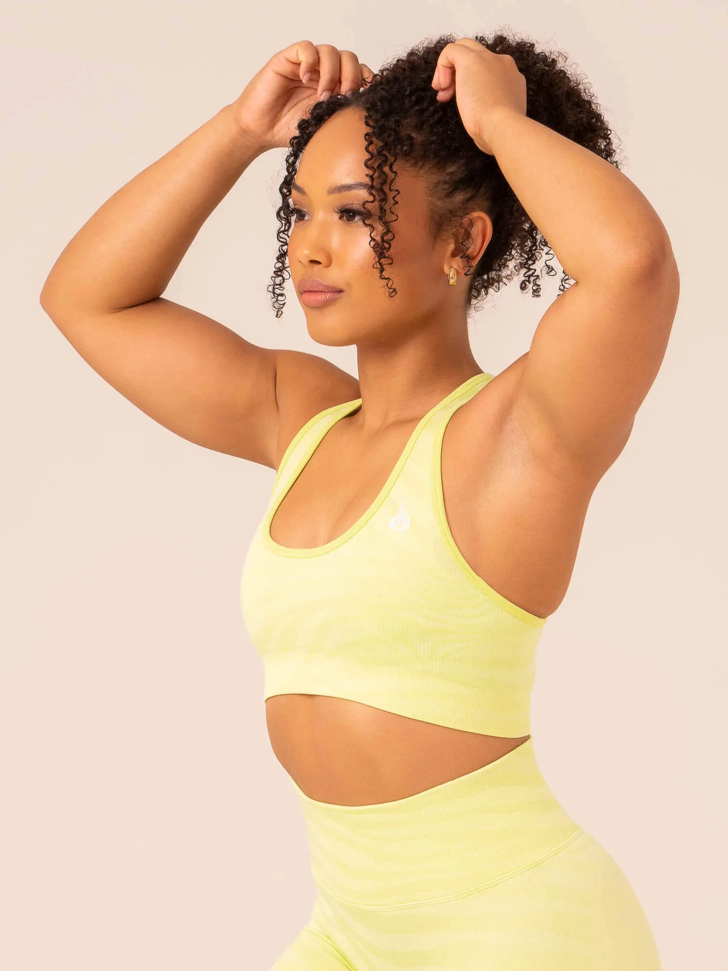 Zebra Seamless Sports Bra - Lime Zebra sold by Ryderwear product image thumbnail 3