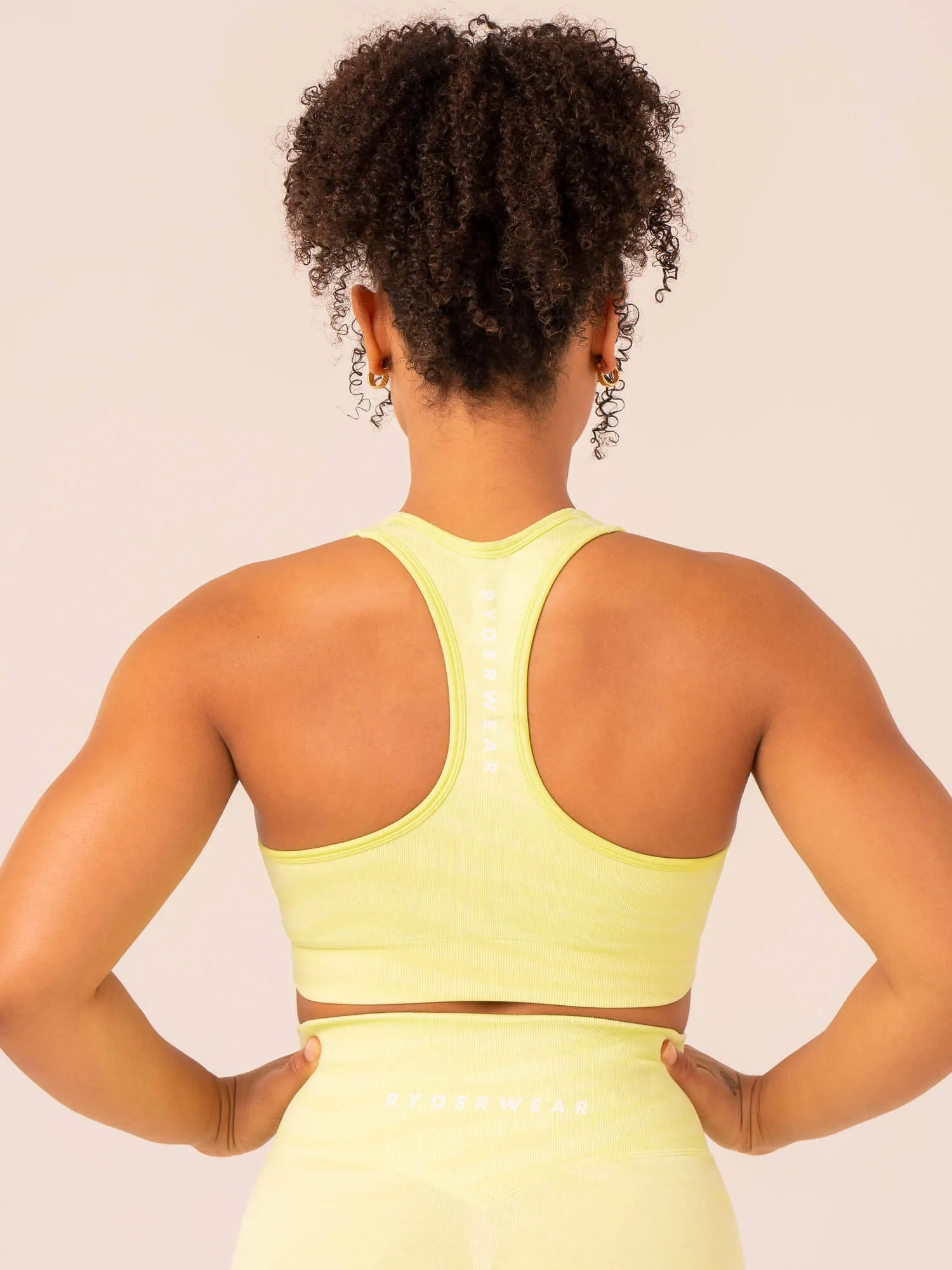 Zebra Seamless Sports Bra - Lime Zebra sold by Ryderwear product image thumbnail 2