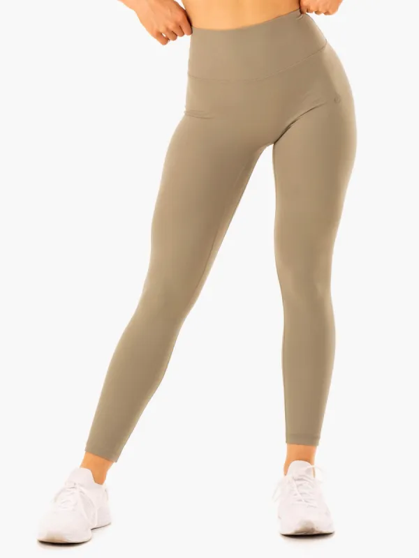 NKD Refine High Waisted Leggings - Khaki sold by Ryderwear