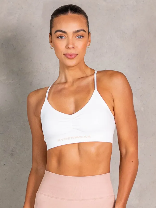 NRG Seamless Sports Bra - White sold by Ryderwear