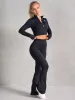 NKD Half Zip Long Sleeve Top - Black sold by Ryderwear