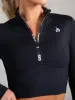 NKD Half Zip Long Sleeve Top - Black sold by Ryderwear