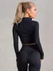 NKD Half Zip Long Sleeve Top - Black sold by Ryderwear