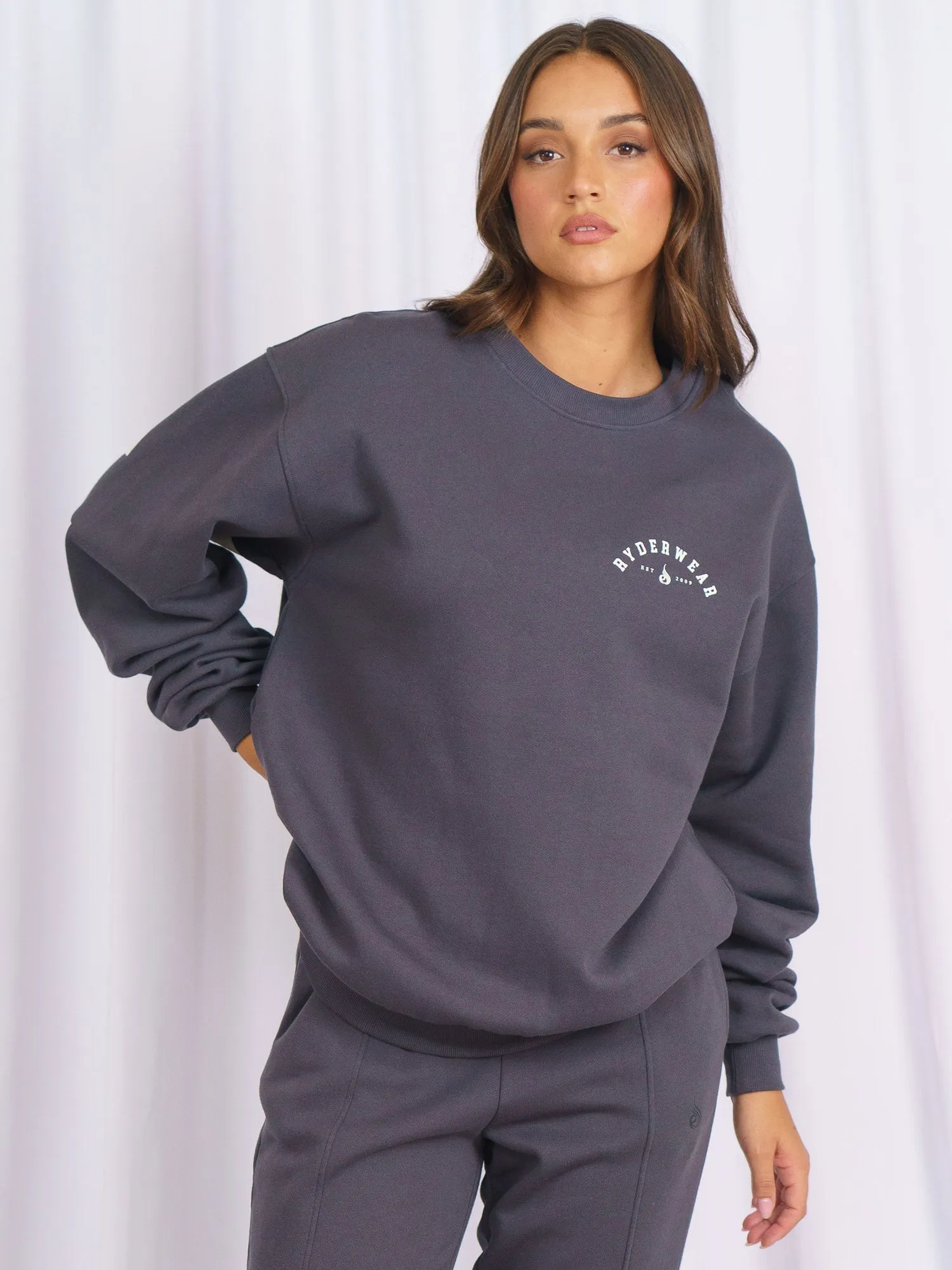 Unisex Collegiate Sweater - Charcoal sold by Ryderwear