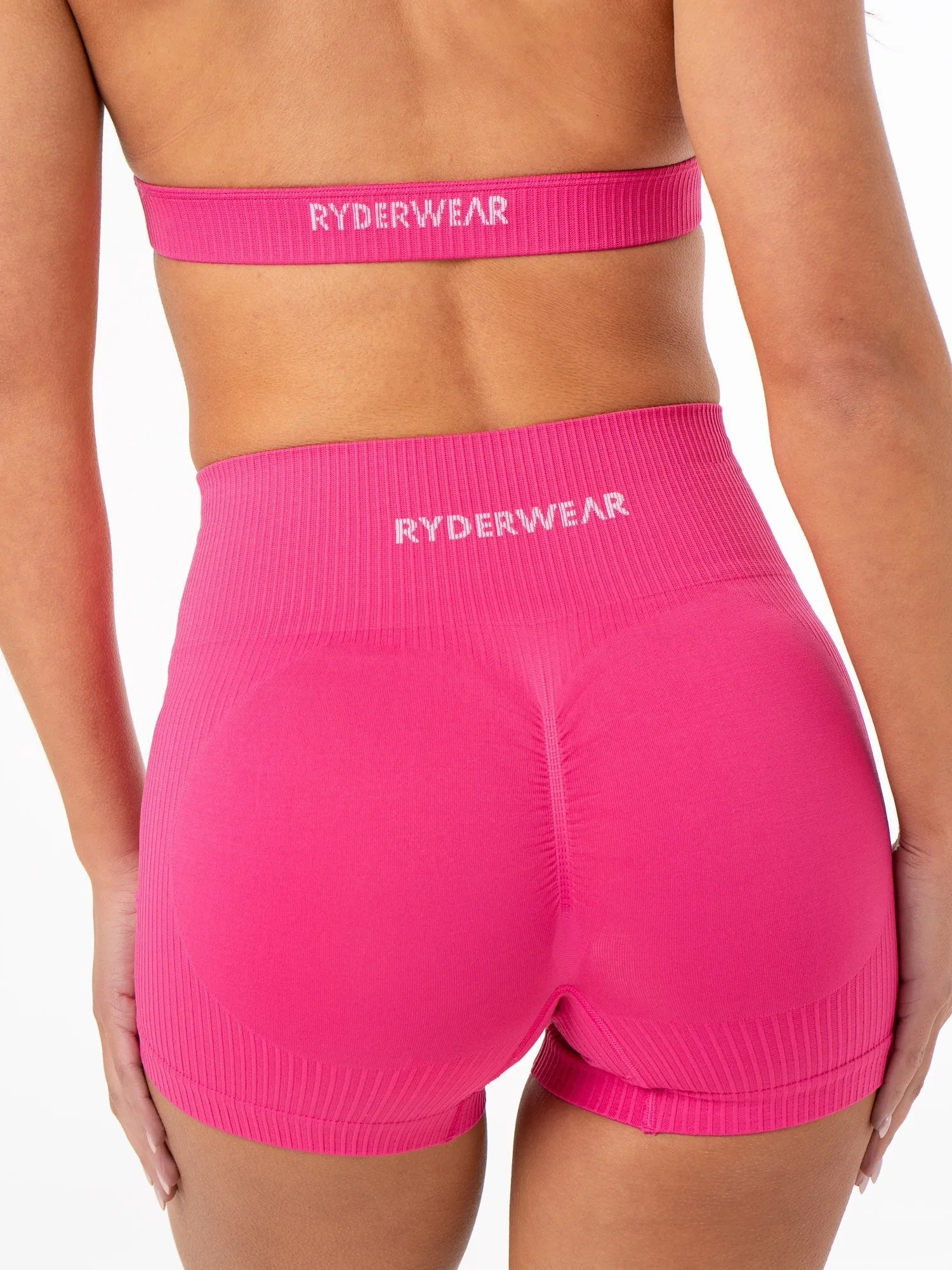 Rib Scrunch Seamless Shorts - Hot Pink sold by Ryderwear product image thumbnail 5